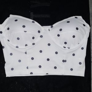 COPY - POLKA DOT CROP BUSTIER🖤🤍